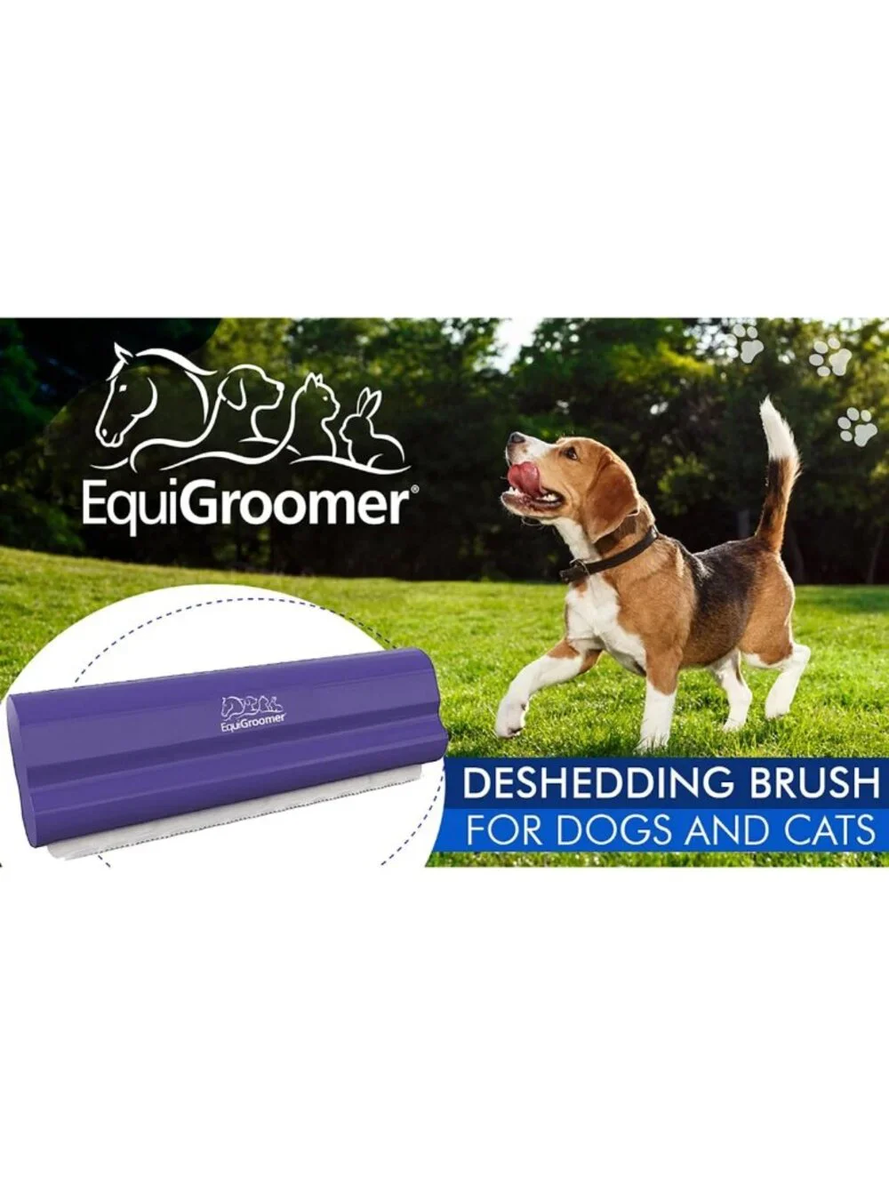 5-Inch Undercoat Deshedding Brush for Dogs & Cats - Pet Grooming Tool, Purple